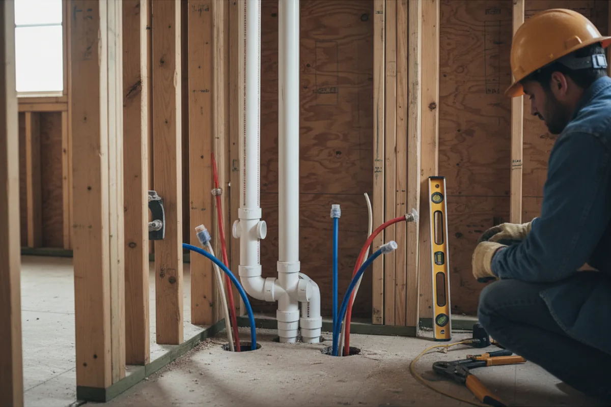Drain and supply rough-in during Toilet Repair and Installation in Decorah